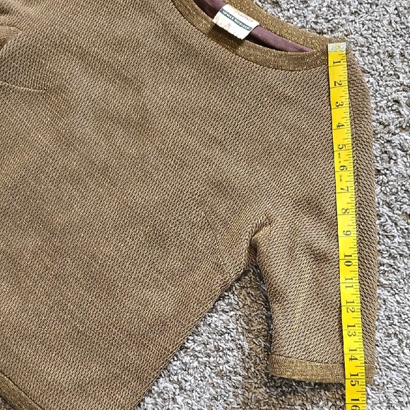 70s Rare Brown & Gold Ribbed Midi Pencil Skirt Set Made In Germany - Picture 5 of 12